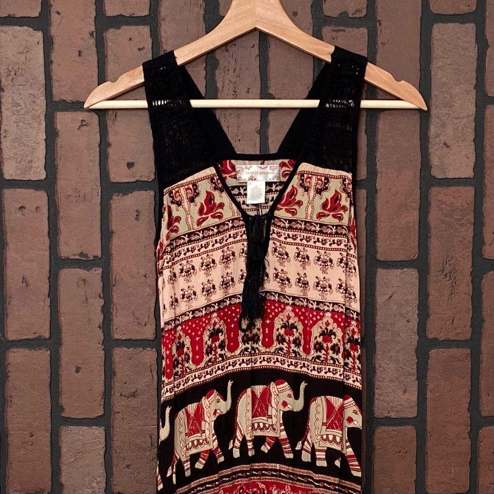 MAXI DRESS, Crocheted Shoulders by Band of Gypsies - Picture 8 of 12